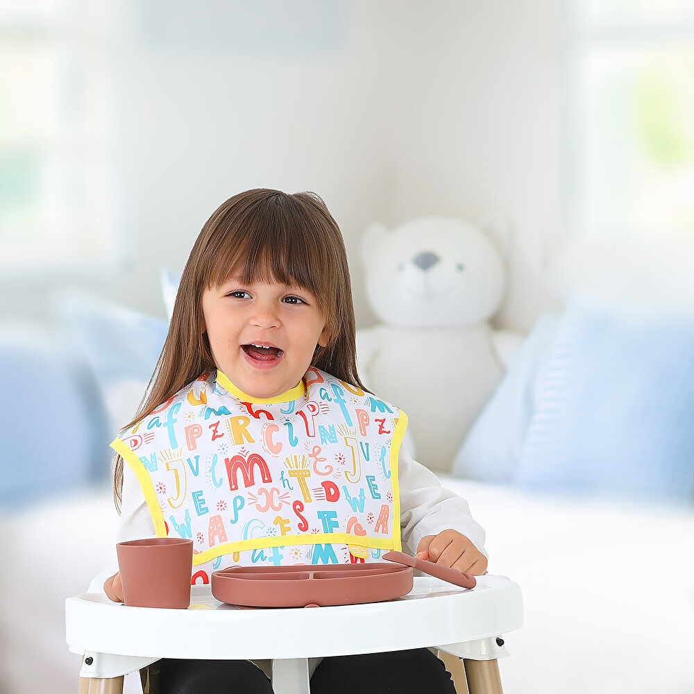 Baskılı Bebek Mama Önlüğü Asortili
