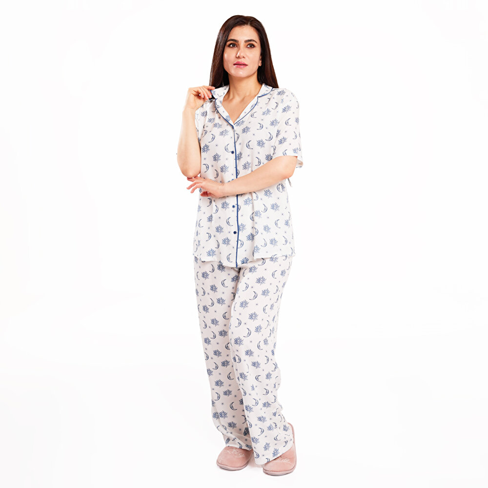 Baskılı Pijama Takımı Anne Giyim