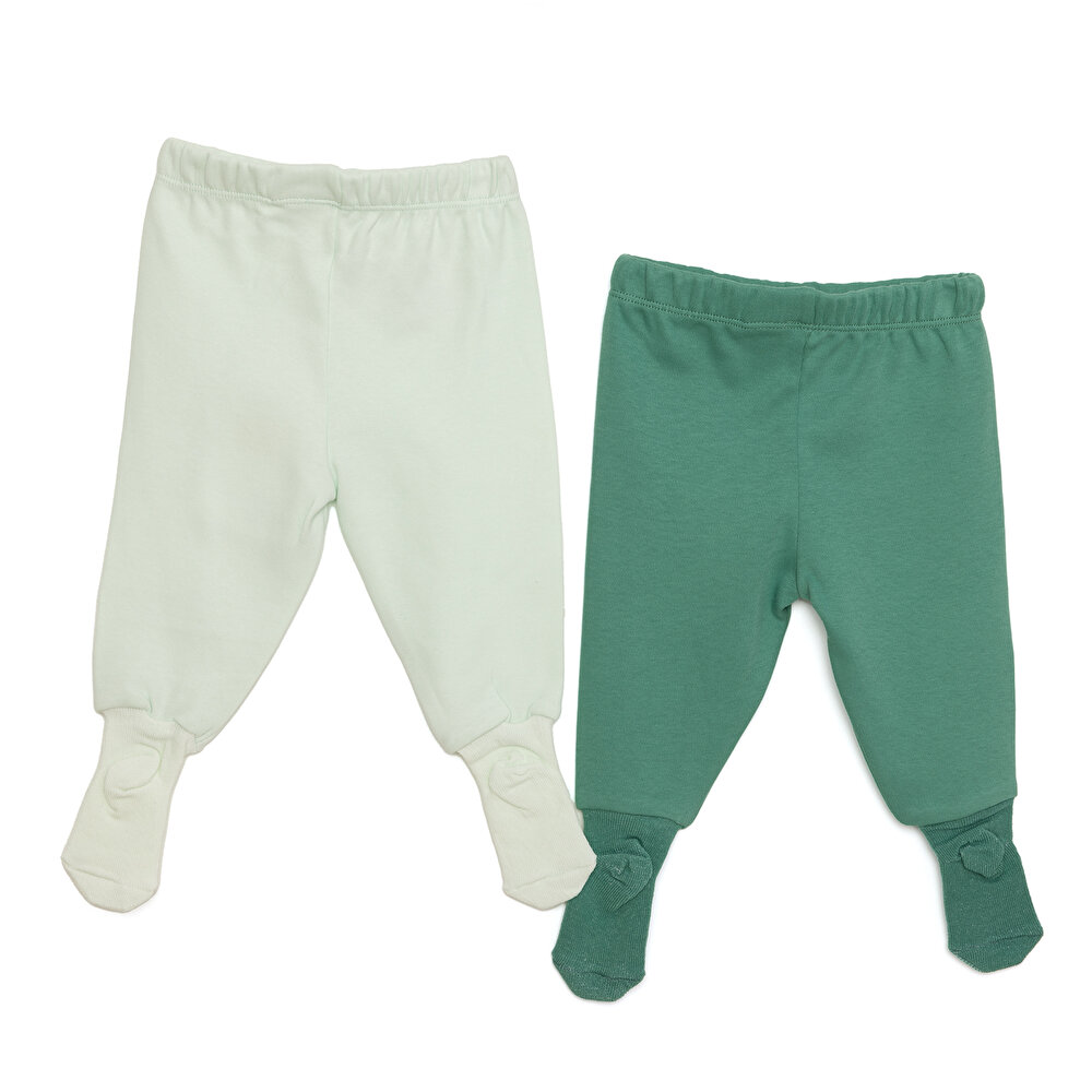 Erkek Bebek 2'li Çoraplı Pantolon İnterlok