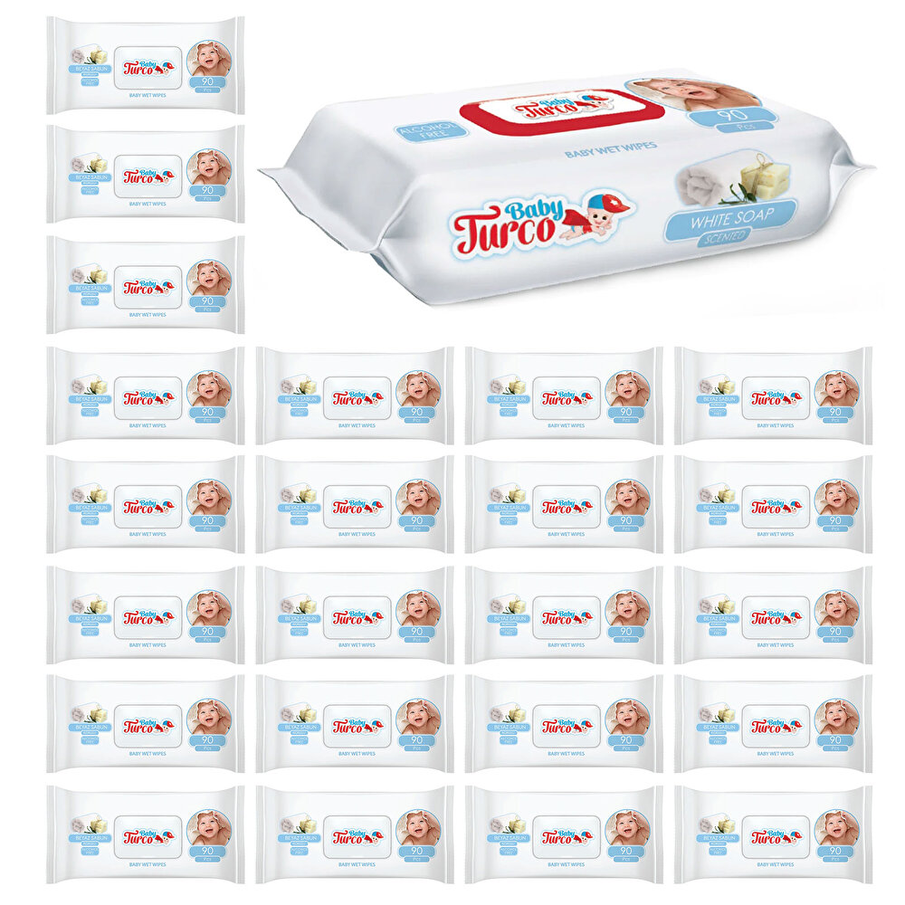Beyaz Sabun Kokulu Bebek Islak Mendil 24 x 90 Adet