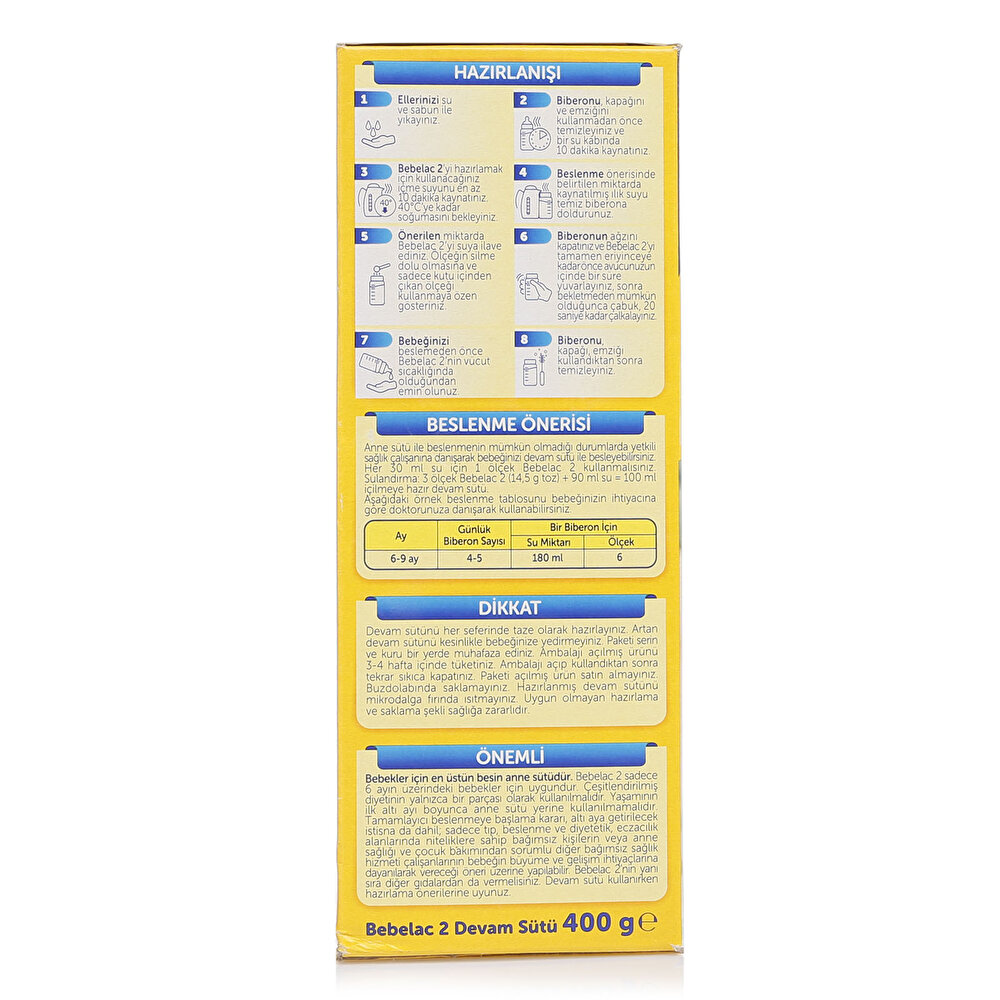 2 Devam Sütü 400 gr 6-9 Ay