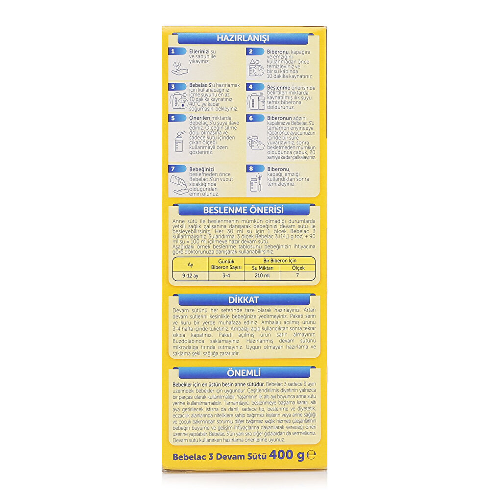 3 Devam Sütü 400 gr 9-12 Ay