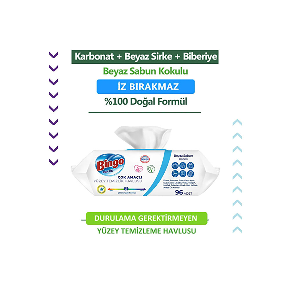 Beyaz Sabunlu Yüzey Temizlik Havlusu 96 Adet