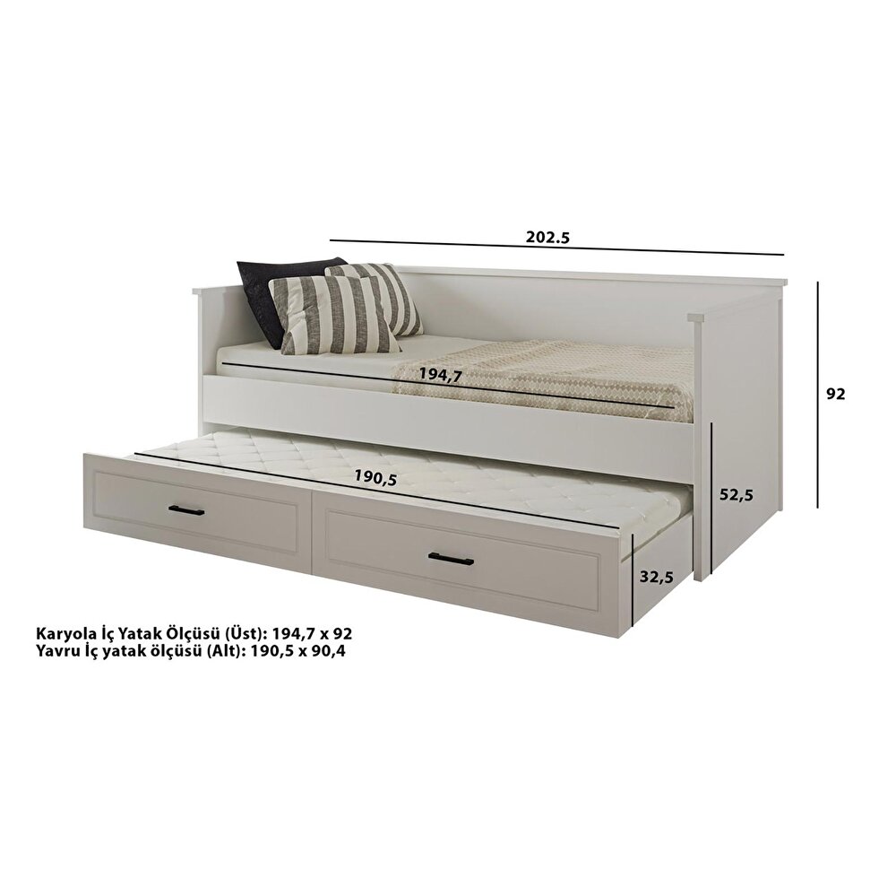 Beyza Country Yavrulu Karyola 90X190