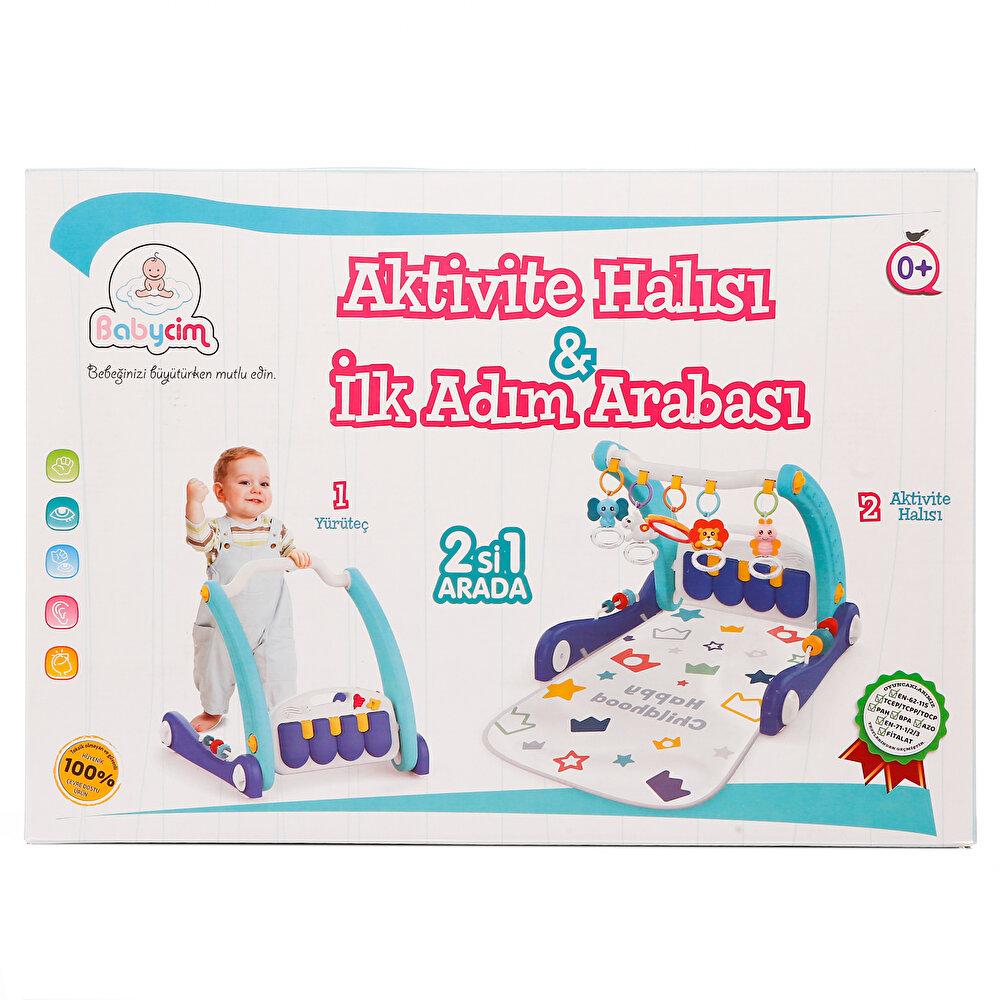 Aktivite Halısı & İlk Adım Arabası - Mavi