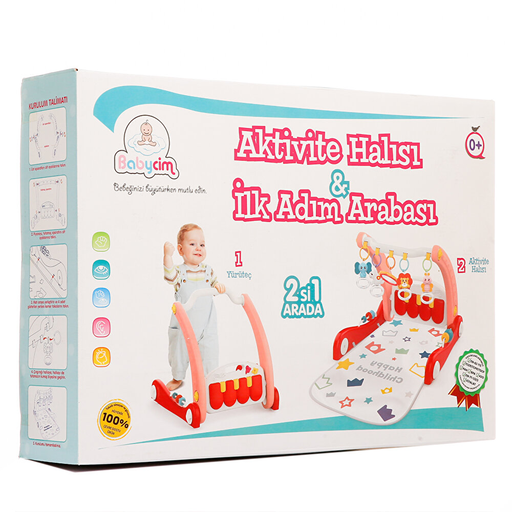 Aktivite Halısı & İlk Adım Arabası - Pembe