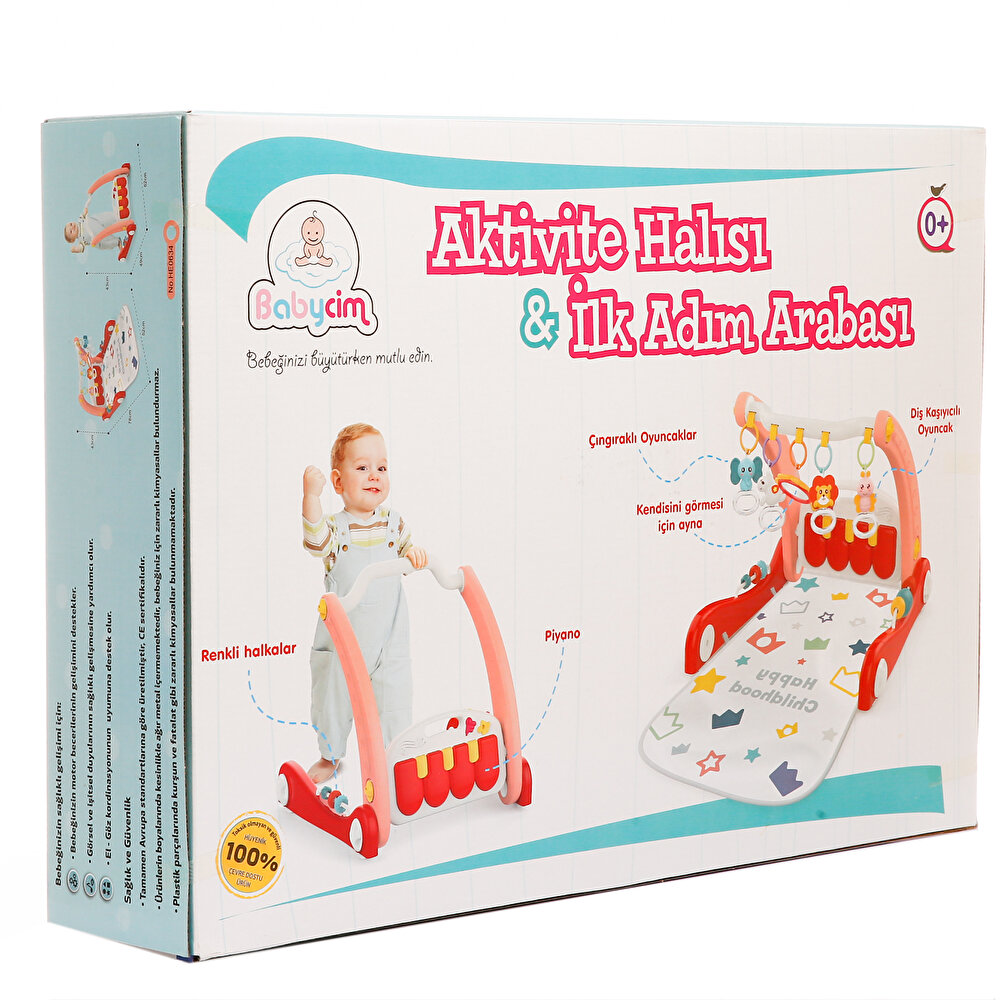 Aktivite Halısı & İlk Adım Arabası - Pembe