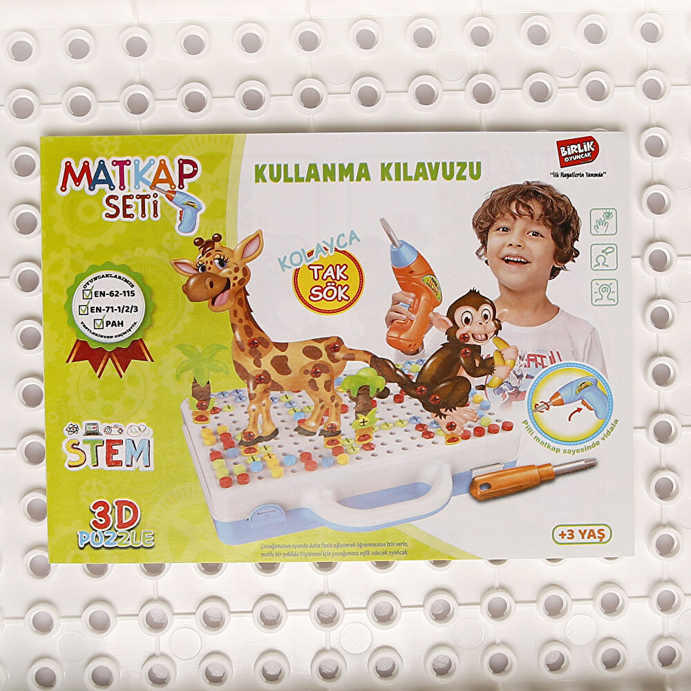 Eğitici Matkap Seti-Hayvanlar 3D Stem