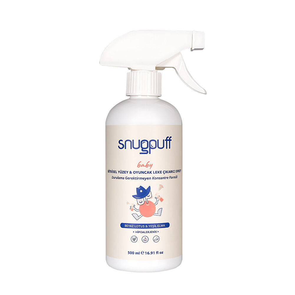 Bitkisel Bebek Yüzey & Oyuncak Leke Çıkarıcı Sprey, Hipoalerjenik Vegan Çok Amaçlı 500ml