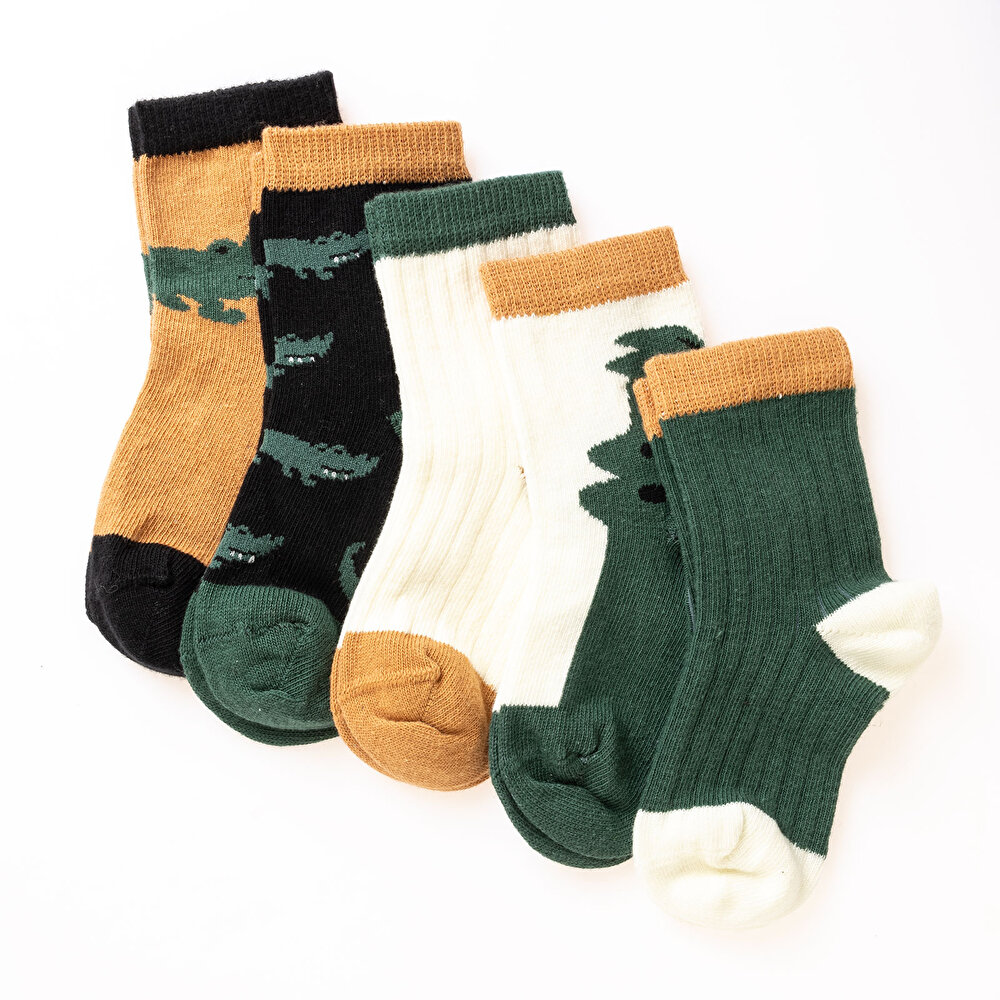 Bolero desenli 5'li Soket Çorap Erkek Bebek