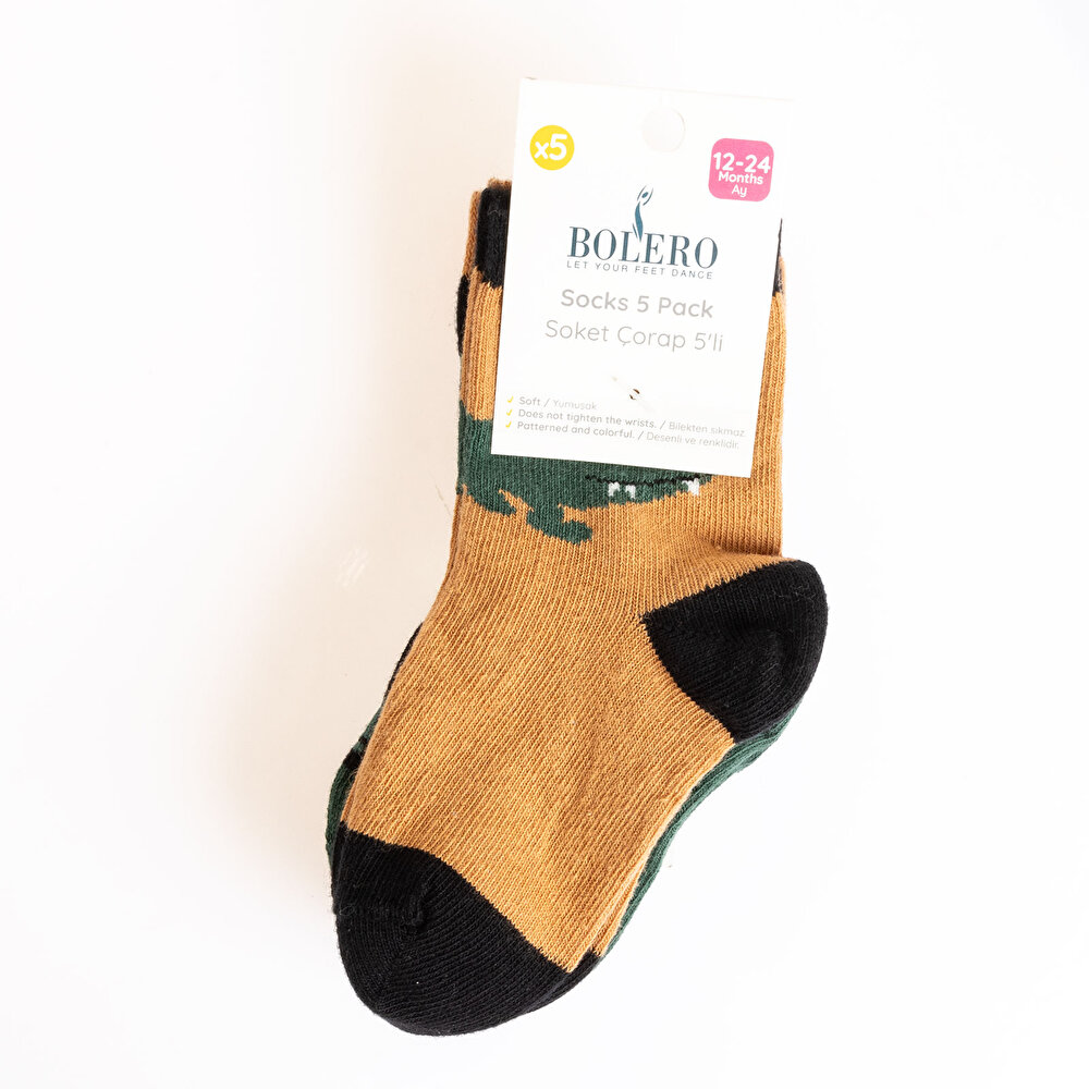 Bolero desenli 5'li Soket Çorap Erkek Bebek