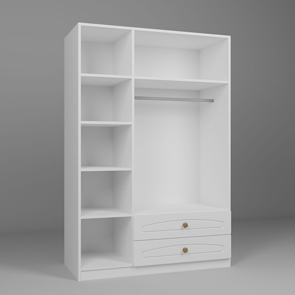 3 Kapılı ve 2 Çekmeceli Dolap Beyaz