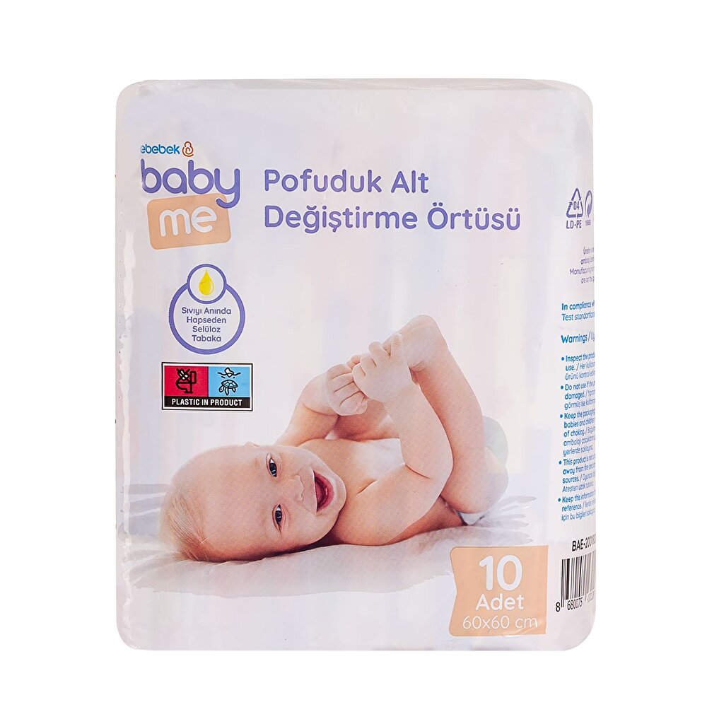 10’lu Pofuduk Alt Değiştirme Örtüsü 60x60 cm