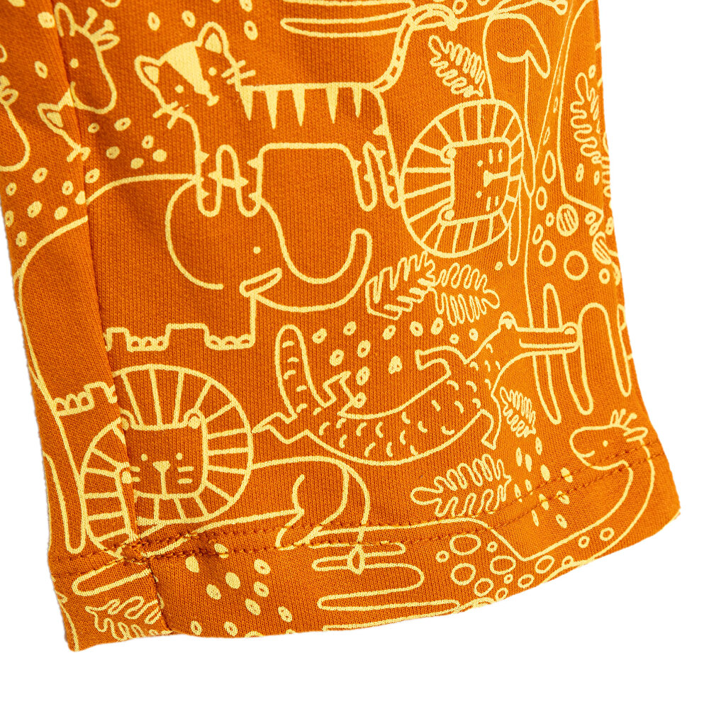 Basic Hayvan Desenli Salopet-Tshirt 2li Takım Unisex