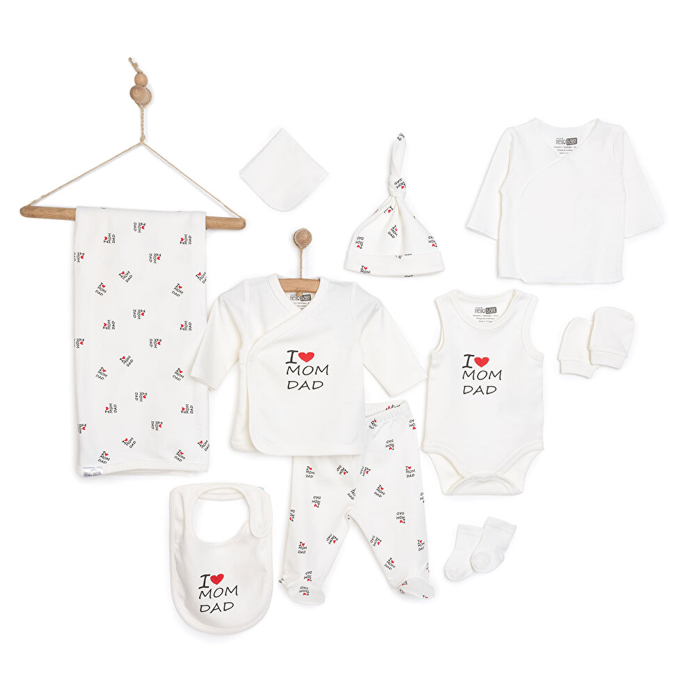 Yenidoğan I Love Mum Dad Kız 10lu Hastane Çıkışı Kız Bebek