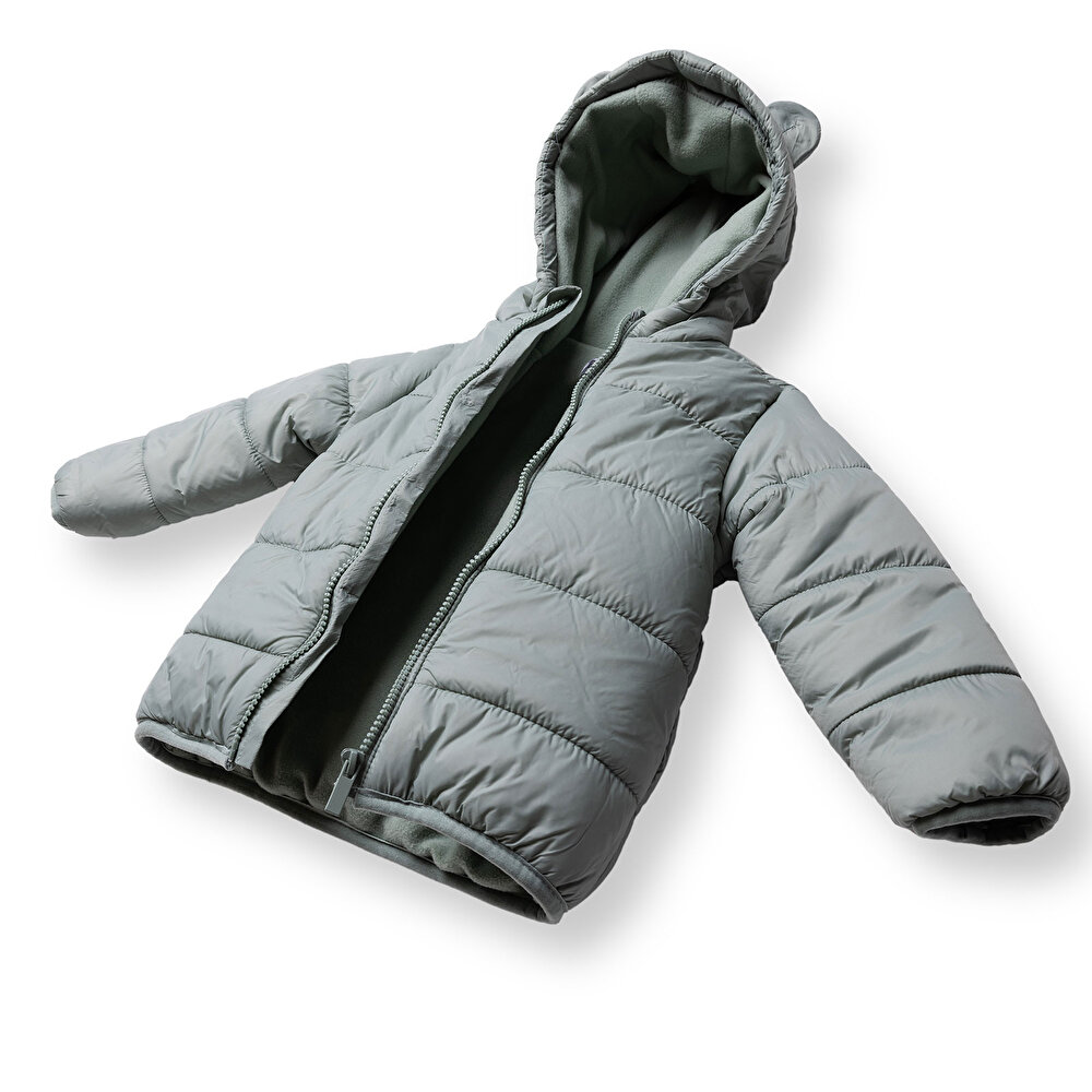 Kız Bebek Mont Fermuarlı Uzun Kol