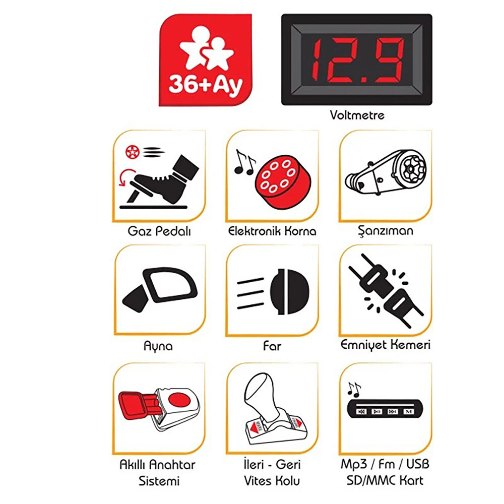 Pilsan Tery Bery 12 V Akülü Araba Uzaktan Kumandalı 4*2 Beyaz