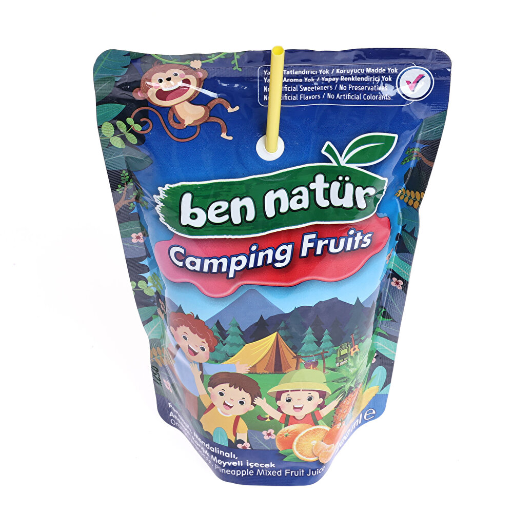 Camping Fruits Portakallı, Mandalinalı, Ananaslı Karışık Meyveli İçecek 200 ml