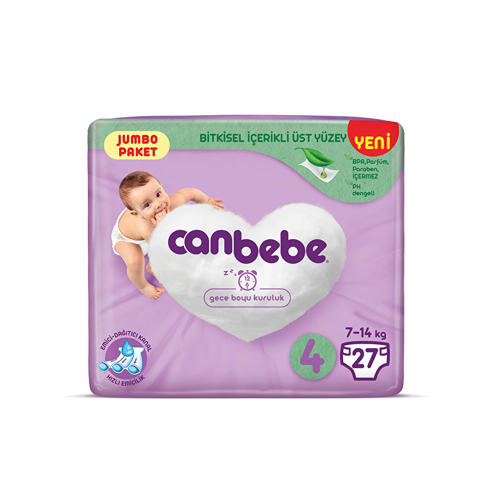 Maxi 4 Beden Jumbo Paket Bebek Bezi 27 Adet