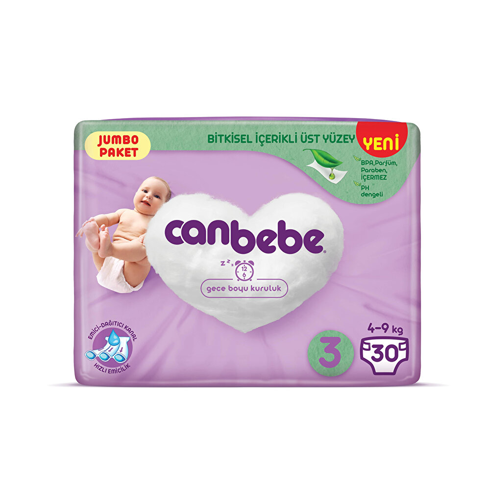 Midi 3 Beden Jumbo Paket Bebek Bezi 30 Adet