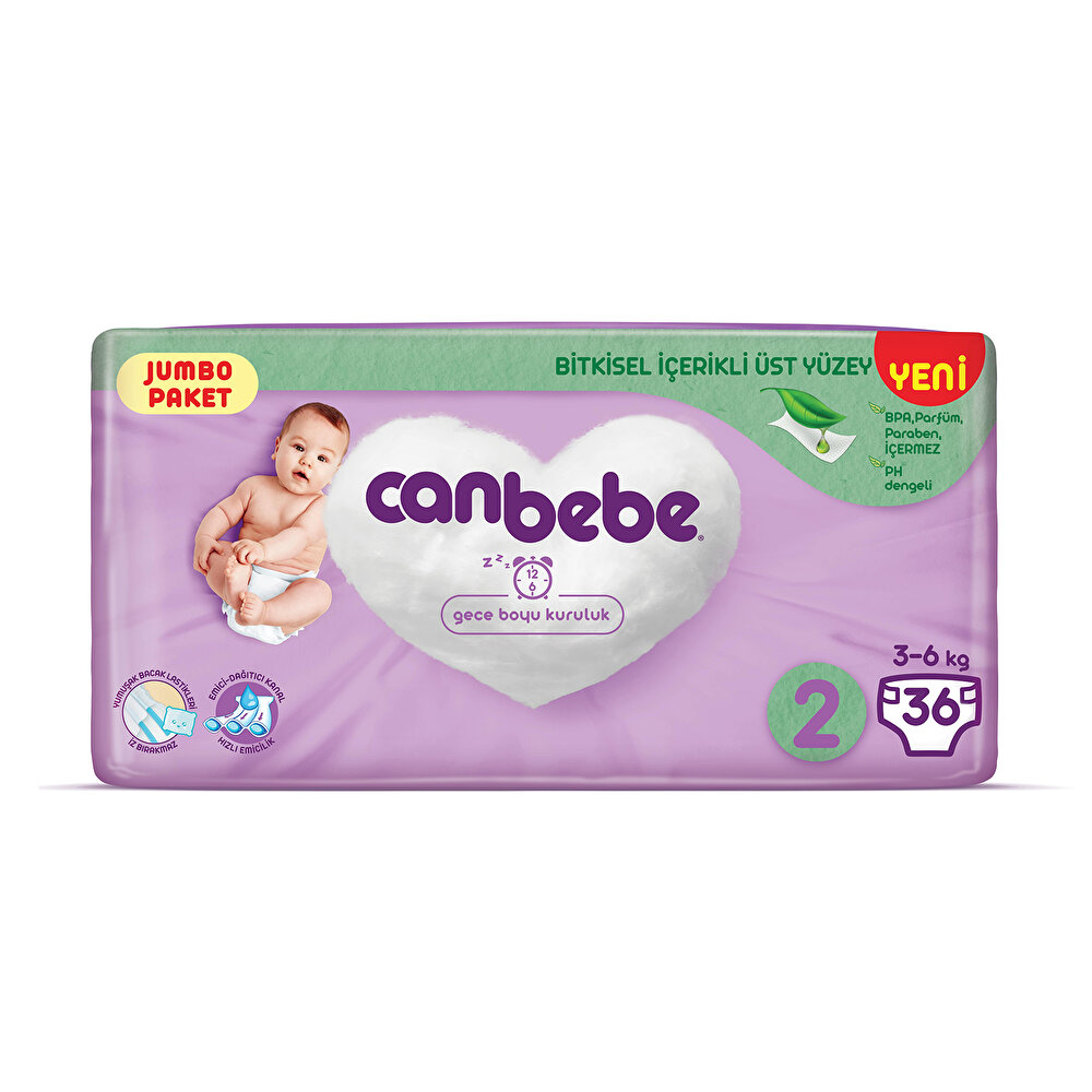 Mini 2 Beden Jumbo Paket Bebek Bezi 36 Adet