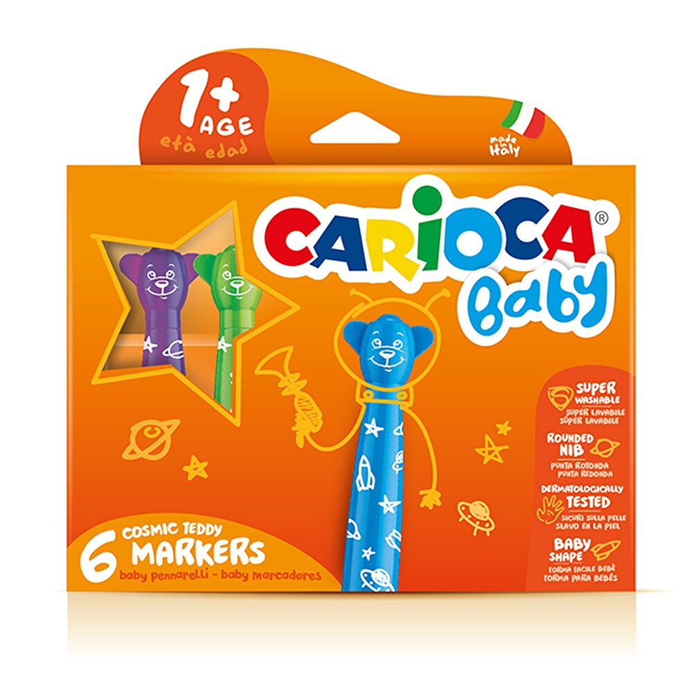 Teddy Jumbo Bebek Yıkanabilir Keçeli Boya Kalemi 6lı