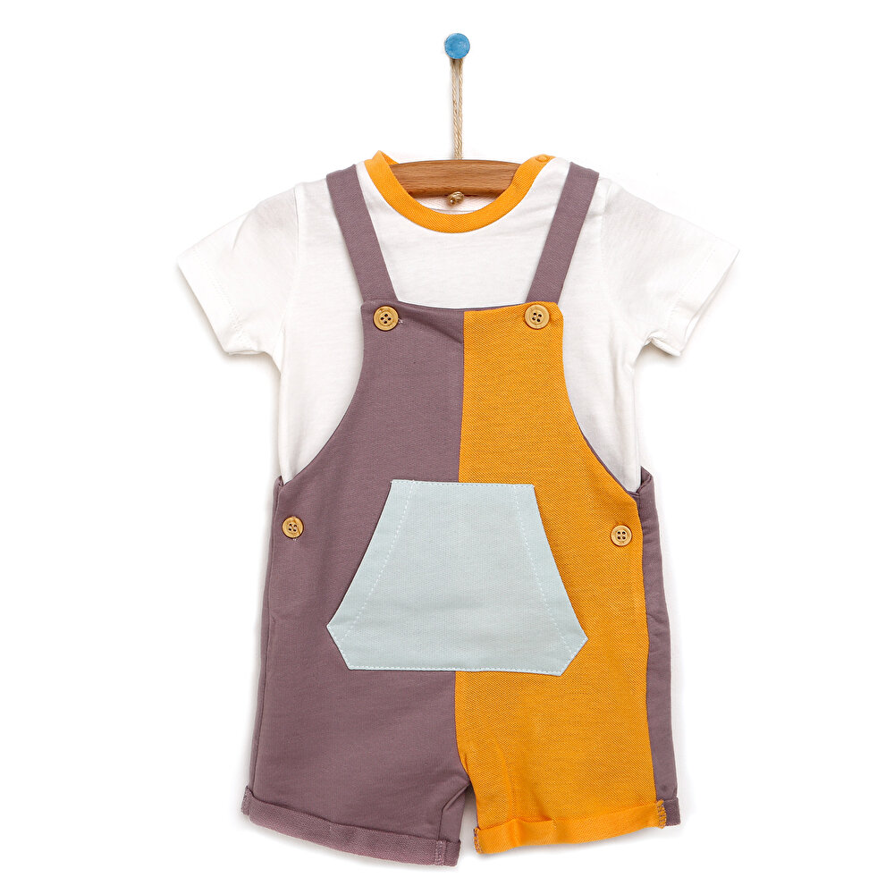 Colorful Şort Salopet-Tshirt Erkek Bebek