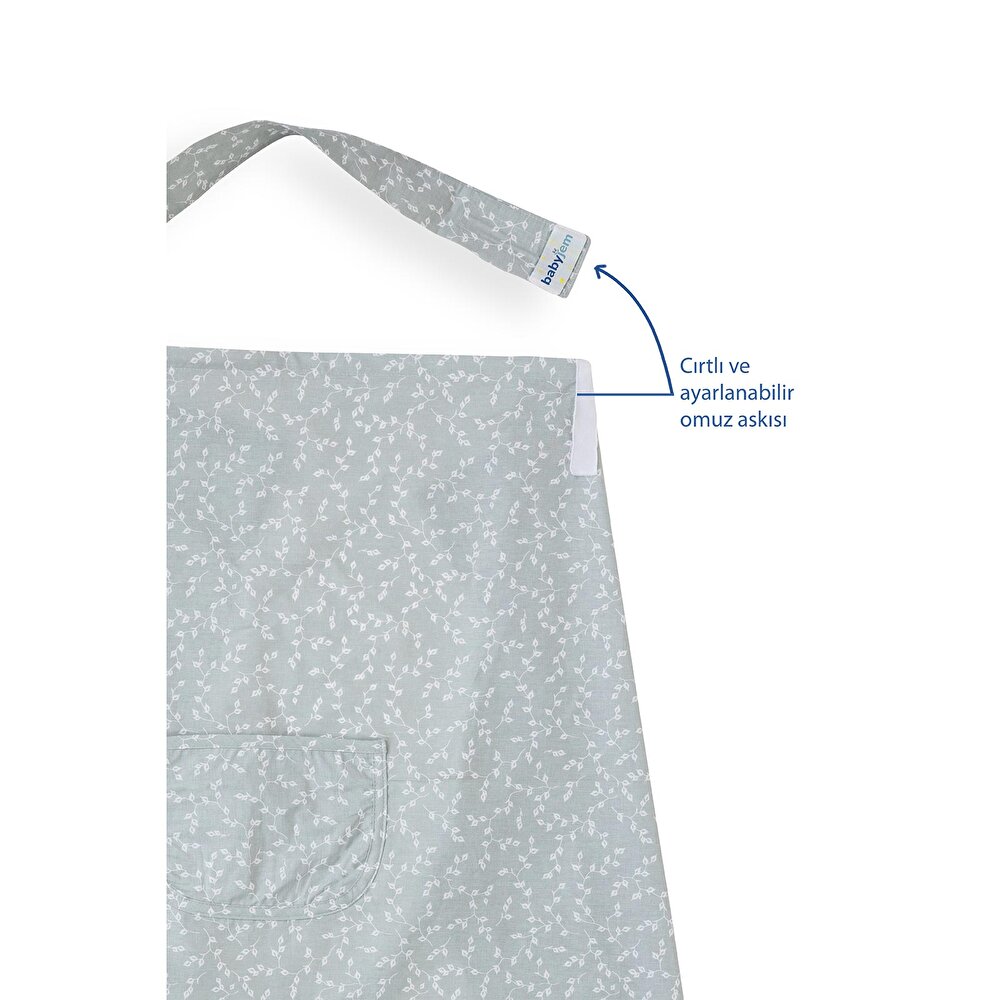 Cepli Emzirme Önlüğü - Yeşil Çiçek