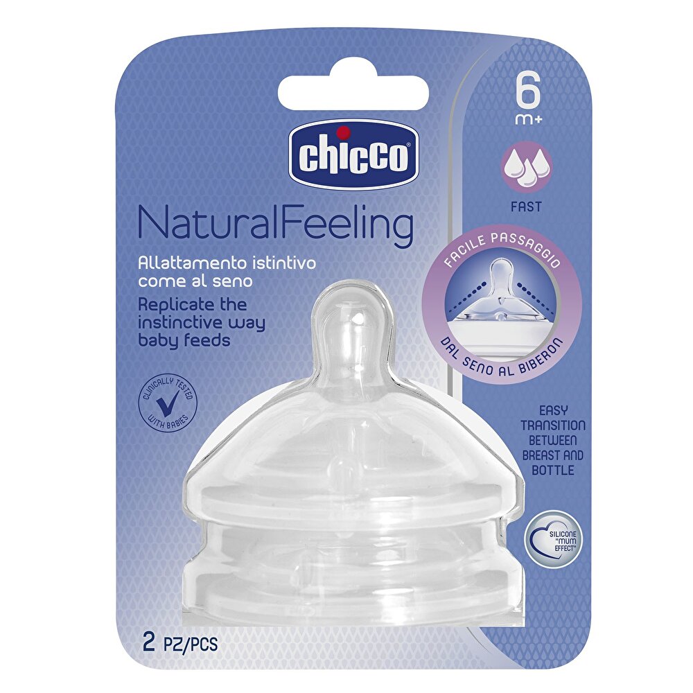 Natural Feeling Silikon Biberon Emziği 2li 6 ay+ Orta Akış