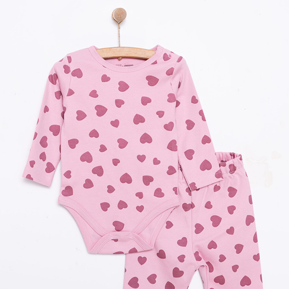 Çiçek Baskılı Yenidoğan Kız Body-Patiksiz Alt Kız Bebek