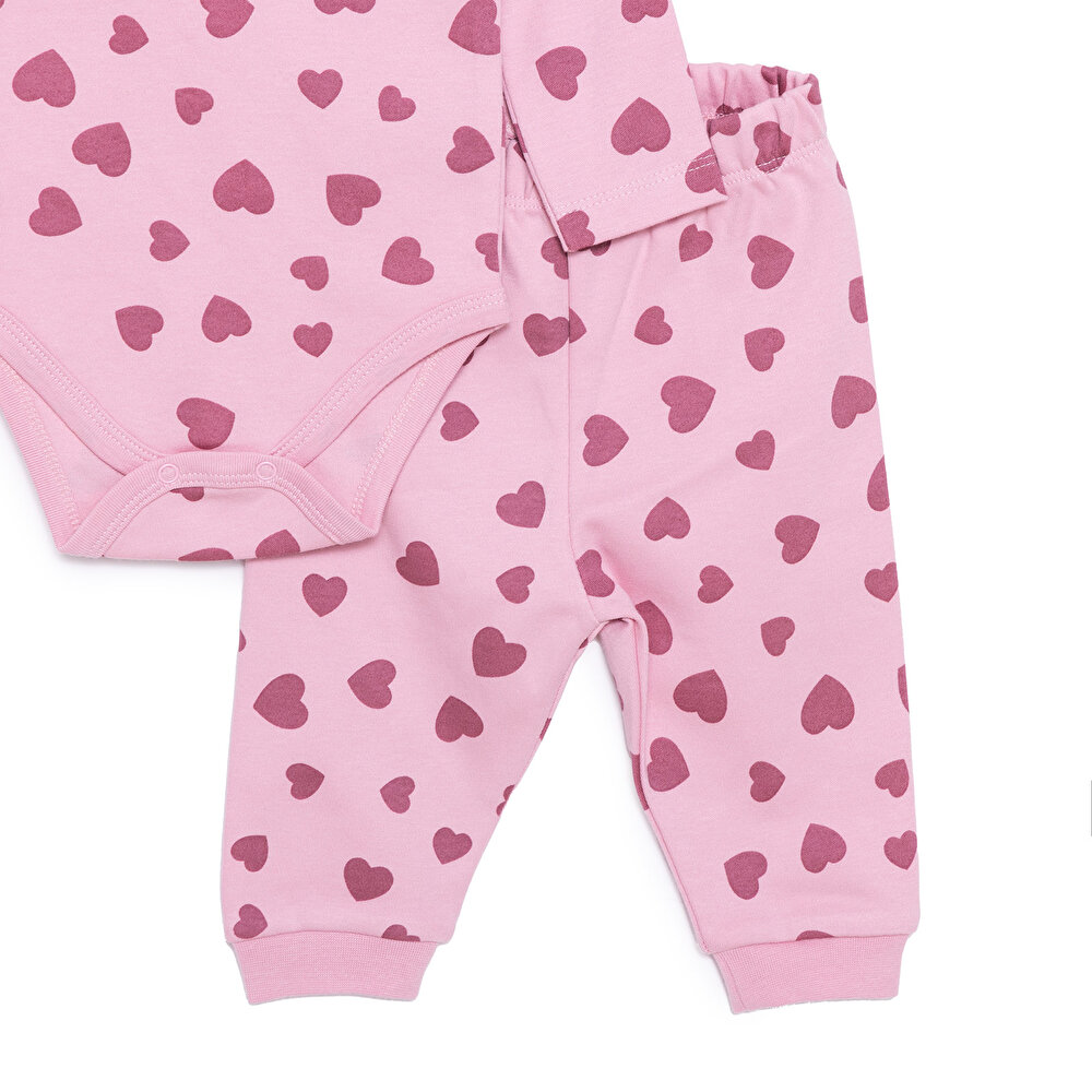 Çiçek Baskılı Yenidoğan Kız Body-Patiksiz Alt Kız Bebek