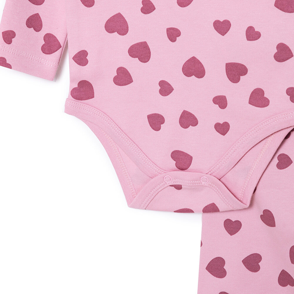 Çiçek Baskılı Yenidoğan Kız Body-Patiksiz Alt Kız Bebek