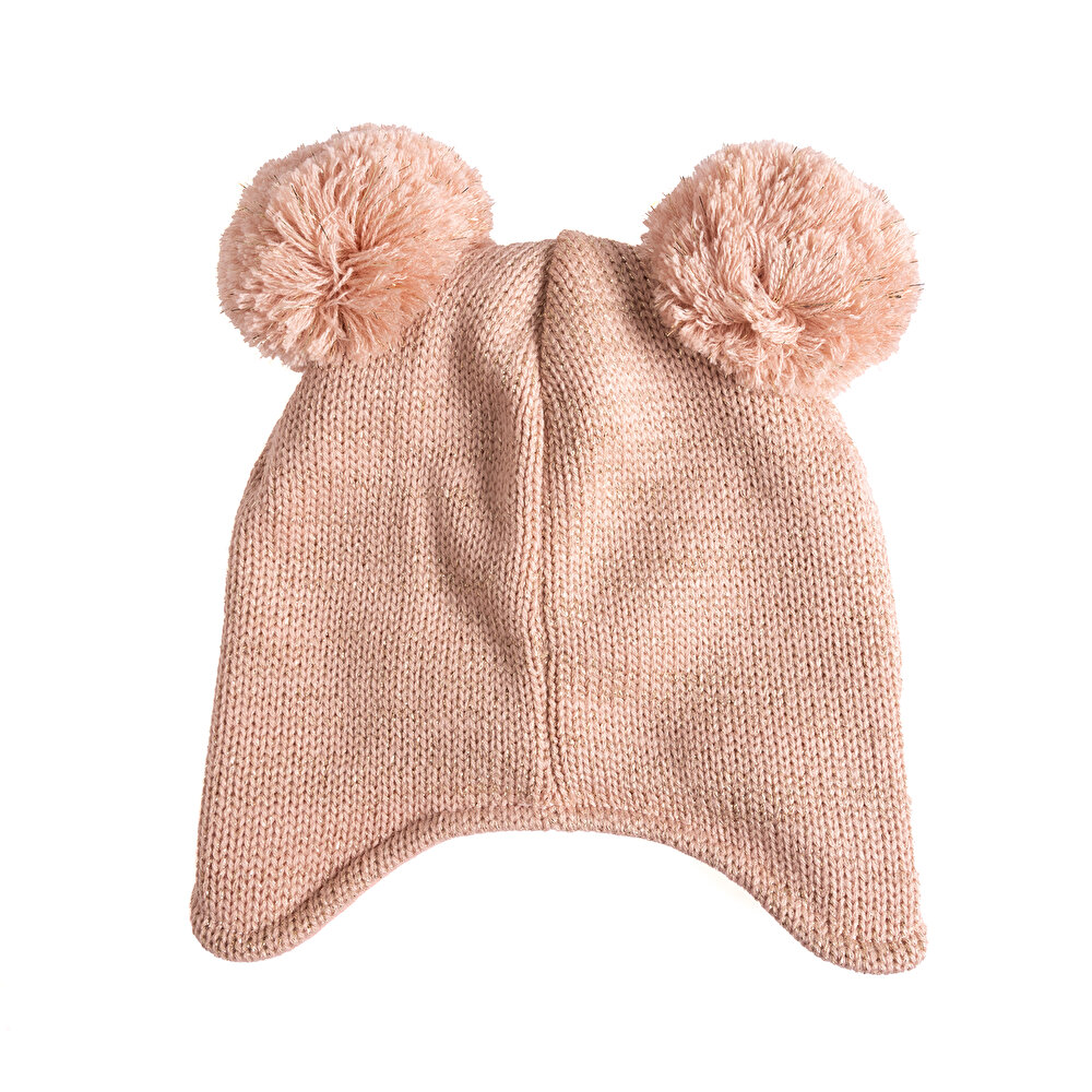 Çift Ponponlu Hayvan Figür Nakışlı Triko Bere Unisex