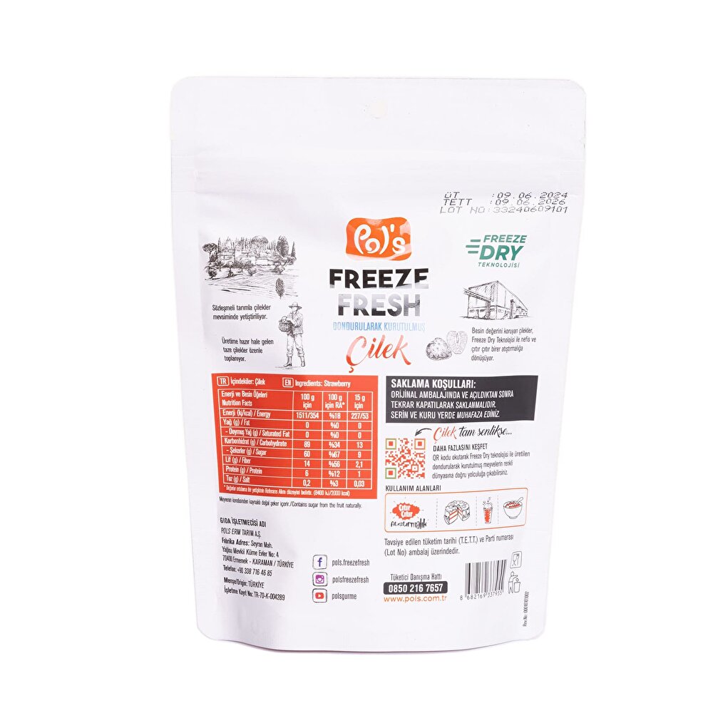 Çilek Paketi 3'lü Freeze Fresh Çilek 15x3 gr