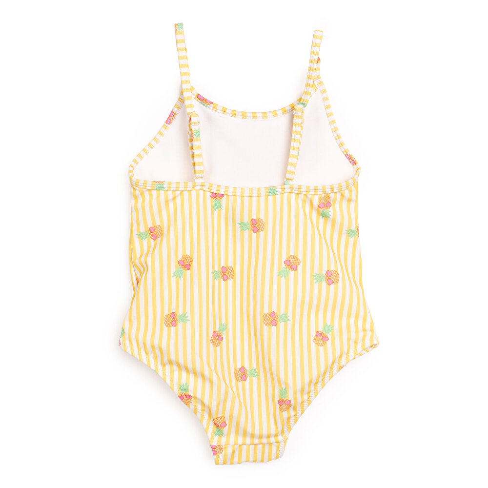 Çizgili Ananas Desenli Mayo Kız Bebek