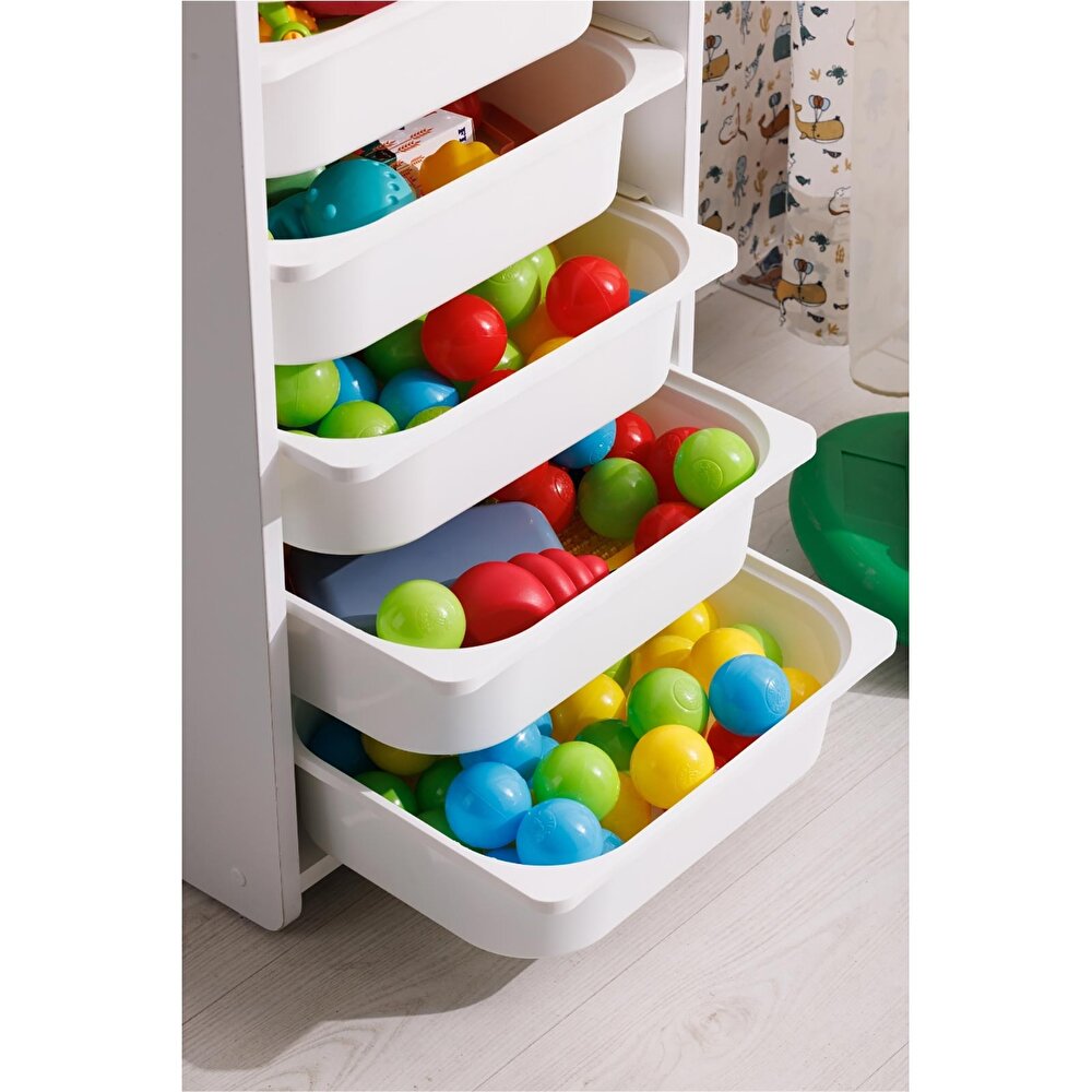 Çocuk Oyuncak Dolabı 6 Çekmeceli Beyaz