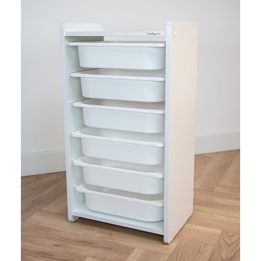 Çocuk Oyuncak Dolabı 6 Çekmeceli Beyaz