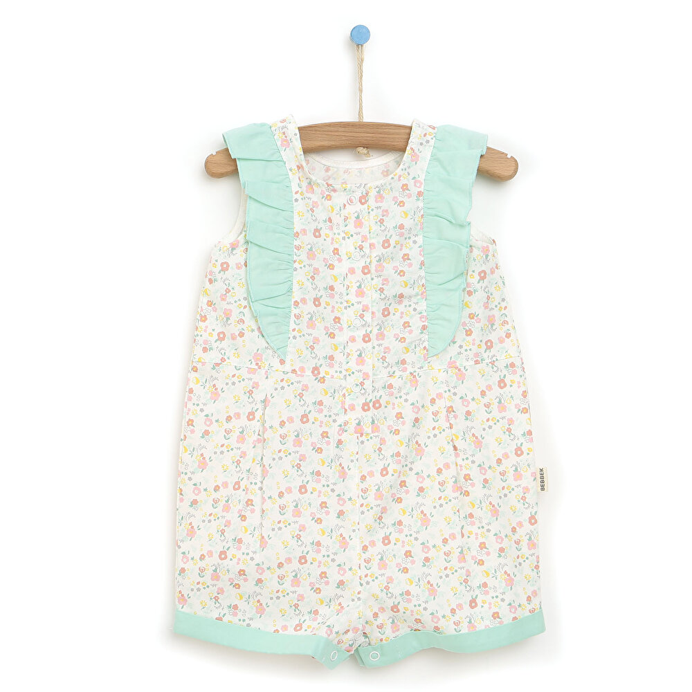 Colorful World Çiçekli Fırfırlı Barbatöz Kız Bebek
