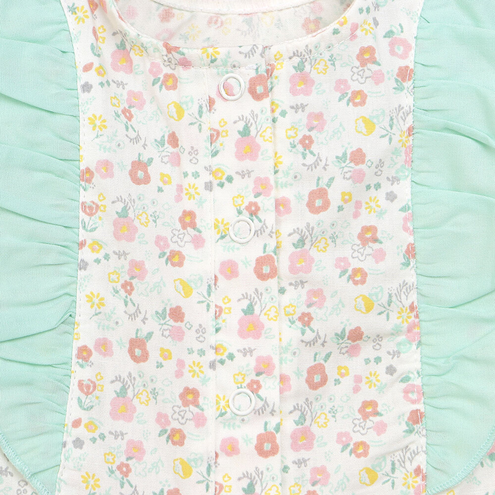 Colorful World Çiçekli Fırfırlı Barbatöz Kız Bebek