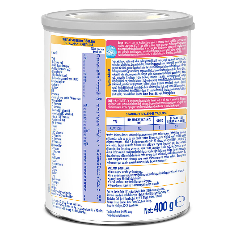 Comfort 3 Devam Sütü 400 gr 1-3 Yaş