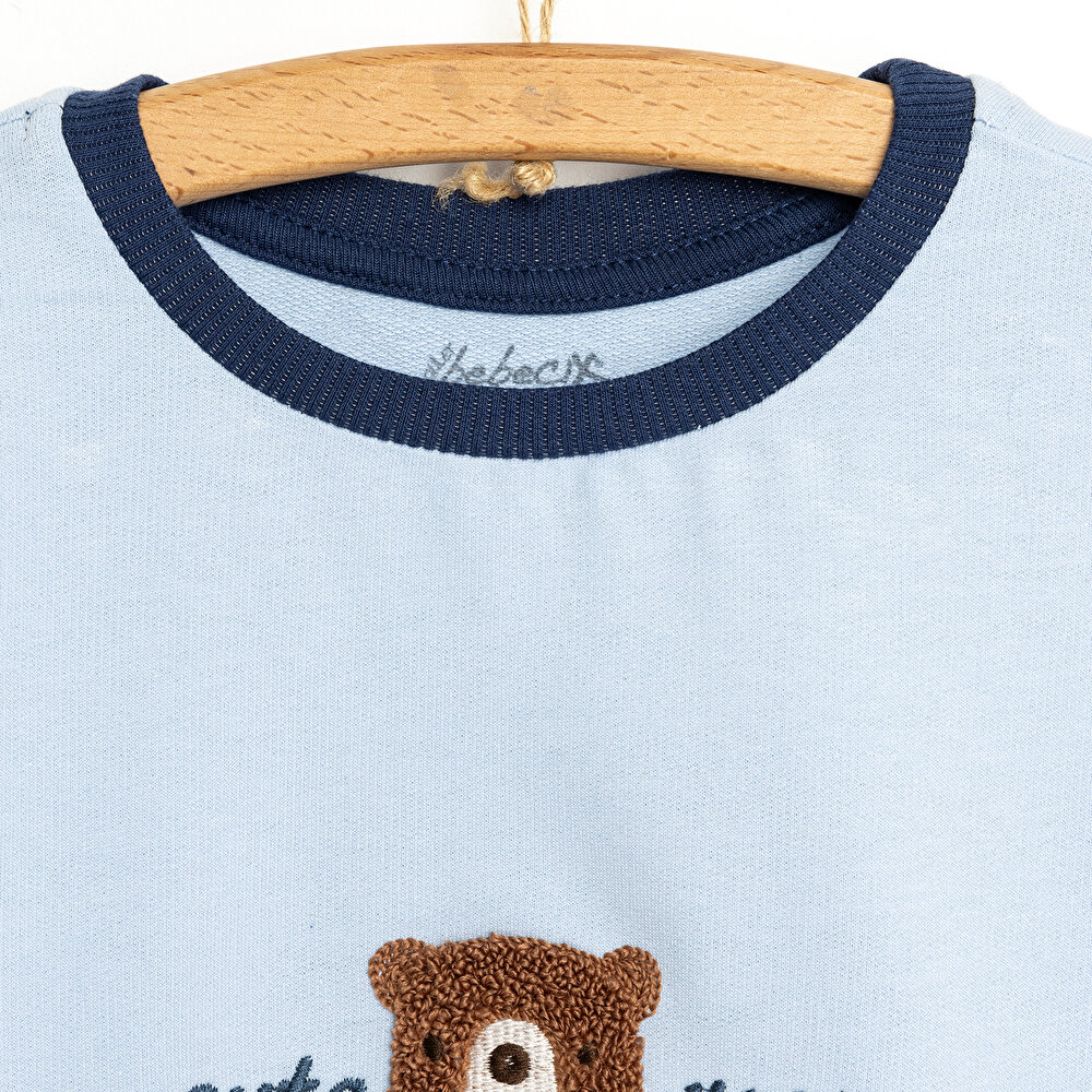 Cute Bear Hugs Sweatshirt-Patiksiz Alt Erkek Bebek