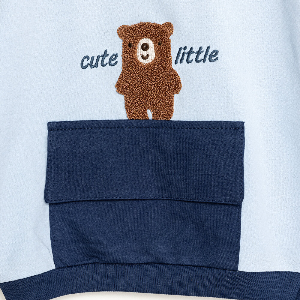 Cute Bear Hugs Sweatshirt-Patiksiz Alt Erkek Bebek
