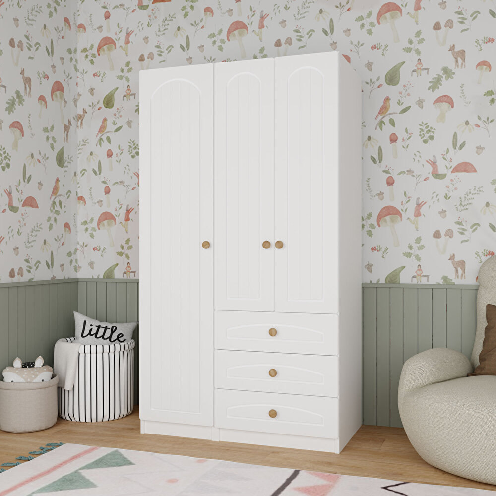 2 Kapılı ve 3 Çekmeceli Dolap Beyaz