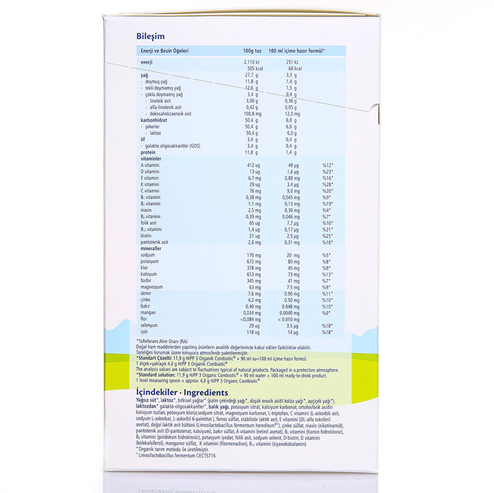 3 Organik Combiotic Çocuk Devam Sütü 800 gr 1+ Yaş