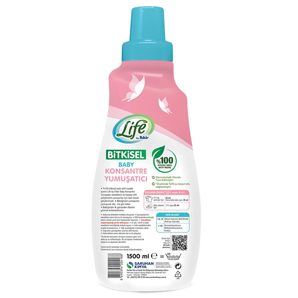 Life by Fakir Baby %100 Bitkisel Konsantre Yumuşatıcı 1500 ml (60 yıkama)