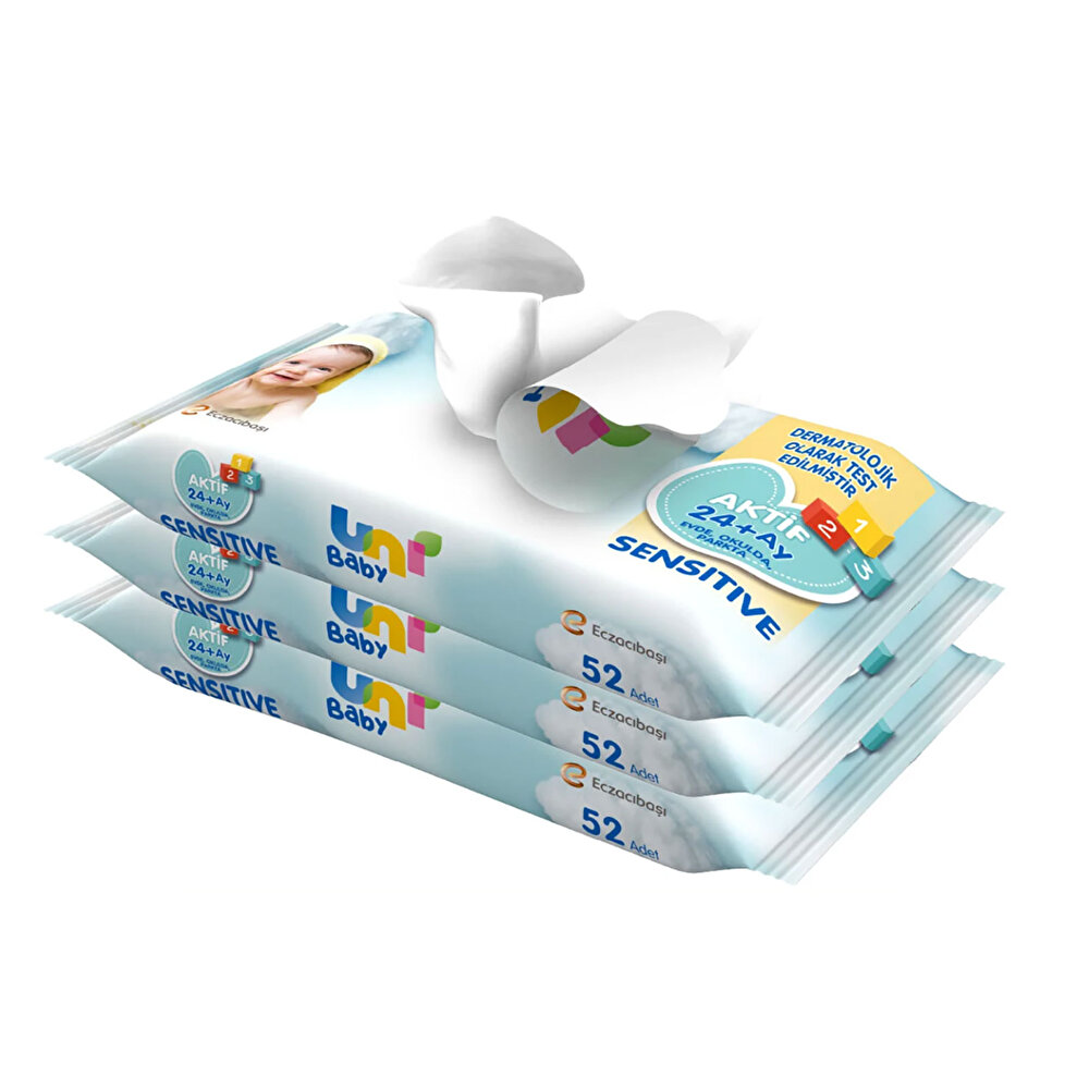 Aktif Sensitive Bebek Islak Mendil 24+ Ay 3x52 Adet
