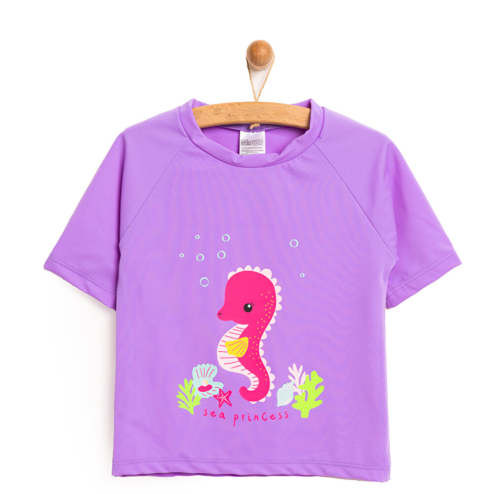 Deniz Atı Desenli Kız Tshirt Mayo Kız Bebek