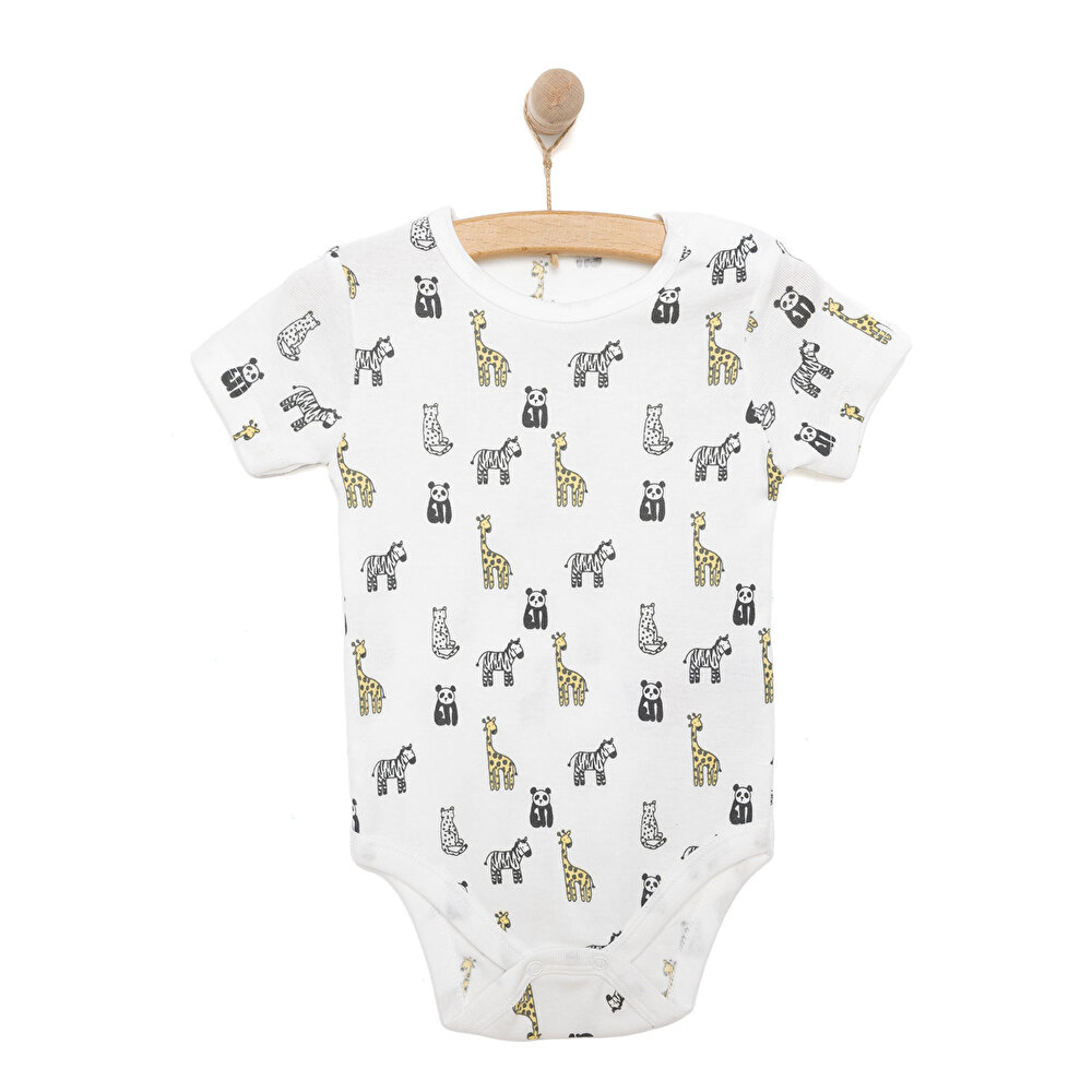 Desenli Kısa Kol Body Unisex