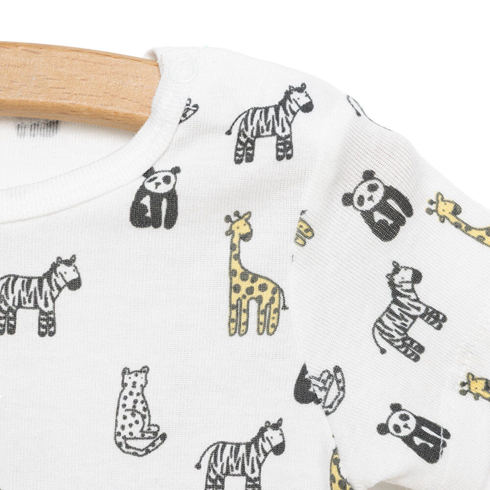 Desenli Kısa Kol Body Unisex