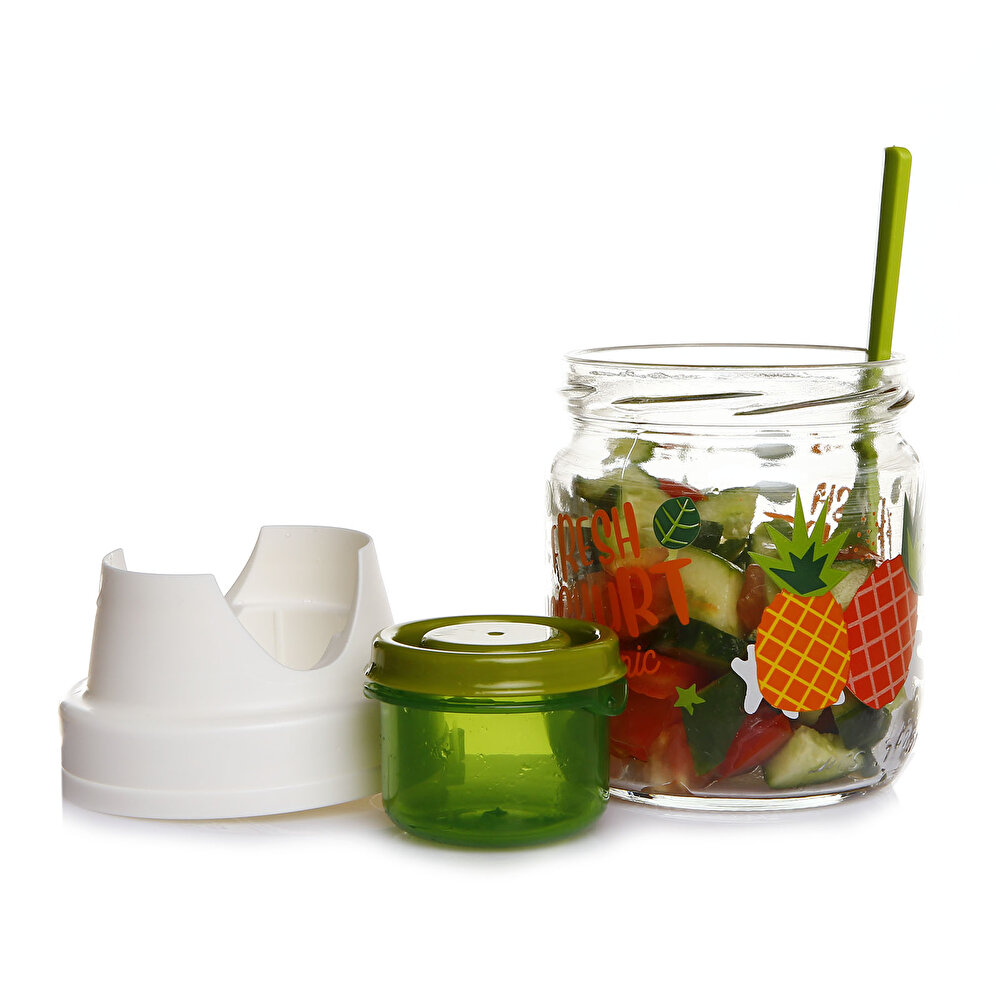 Desenli Meyve-Salata-Yoğurt Bebek Saklama Kavanozu 425 ml